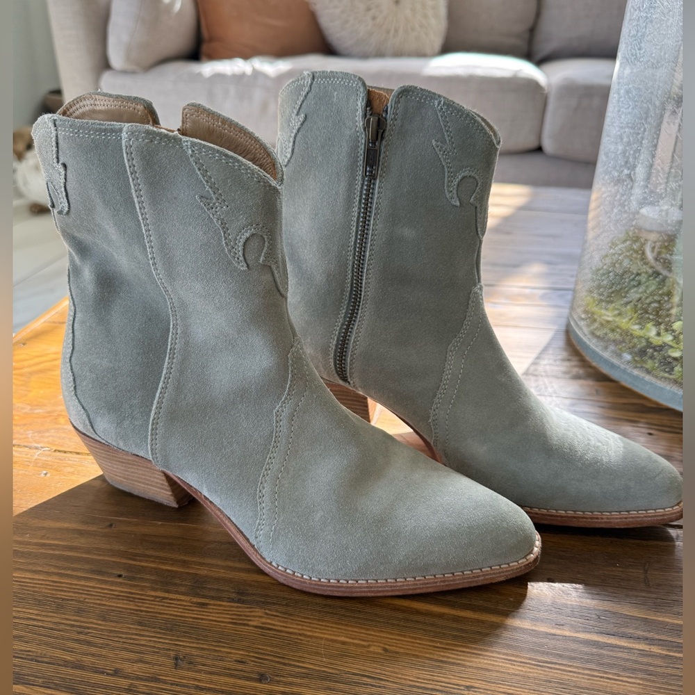 Free People New Frontier Women's Suede Ankle Boots - Powder Blue